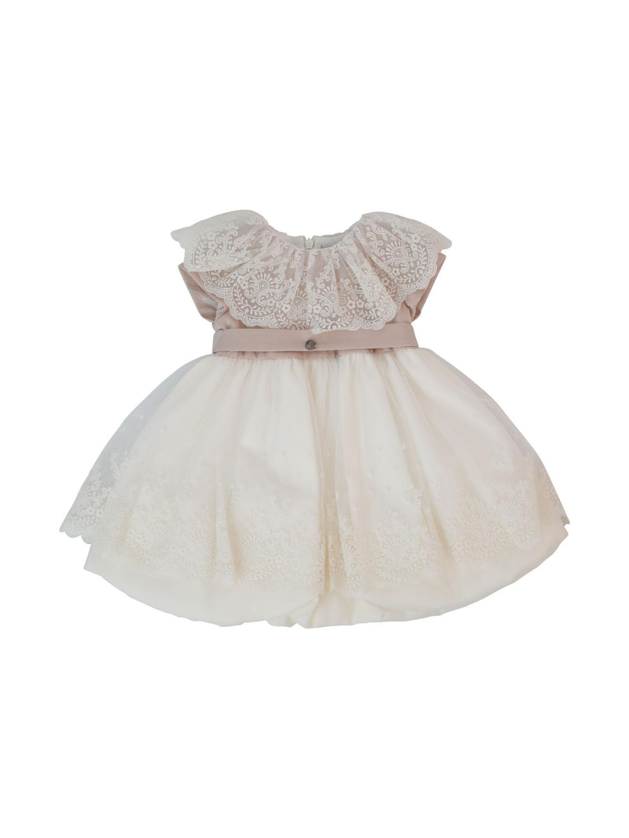 Abito avorio e rosa con pizzo ID809 C299 Marlù 