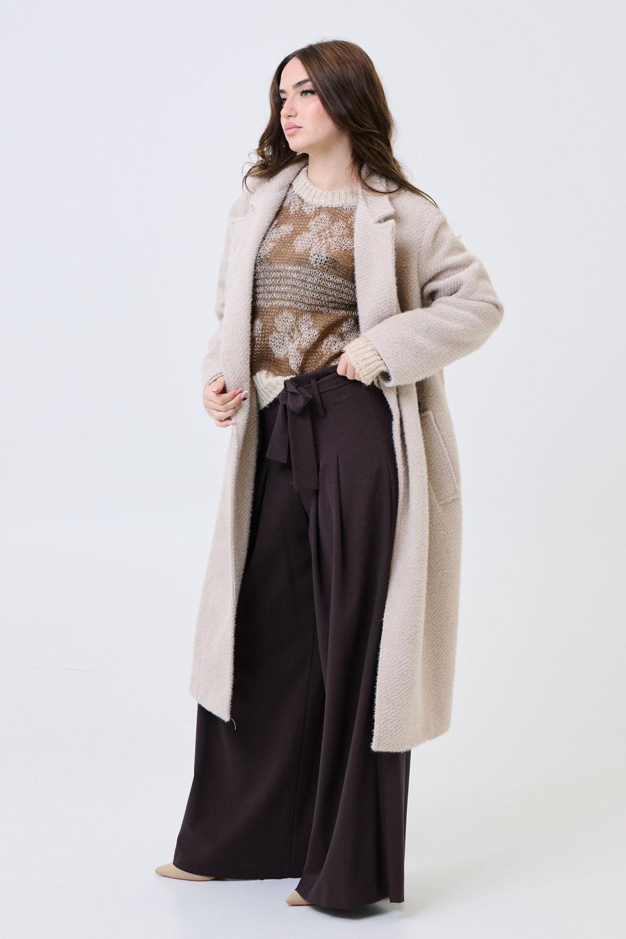 Cappotto lungo Armoire beige effetto bouclé 71358 CASHA Armoire 