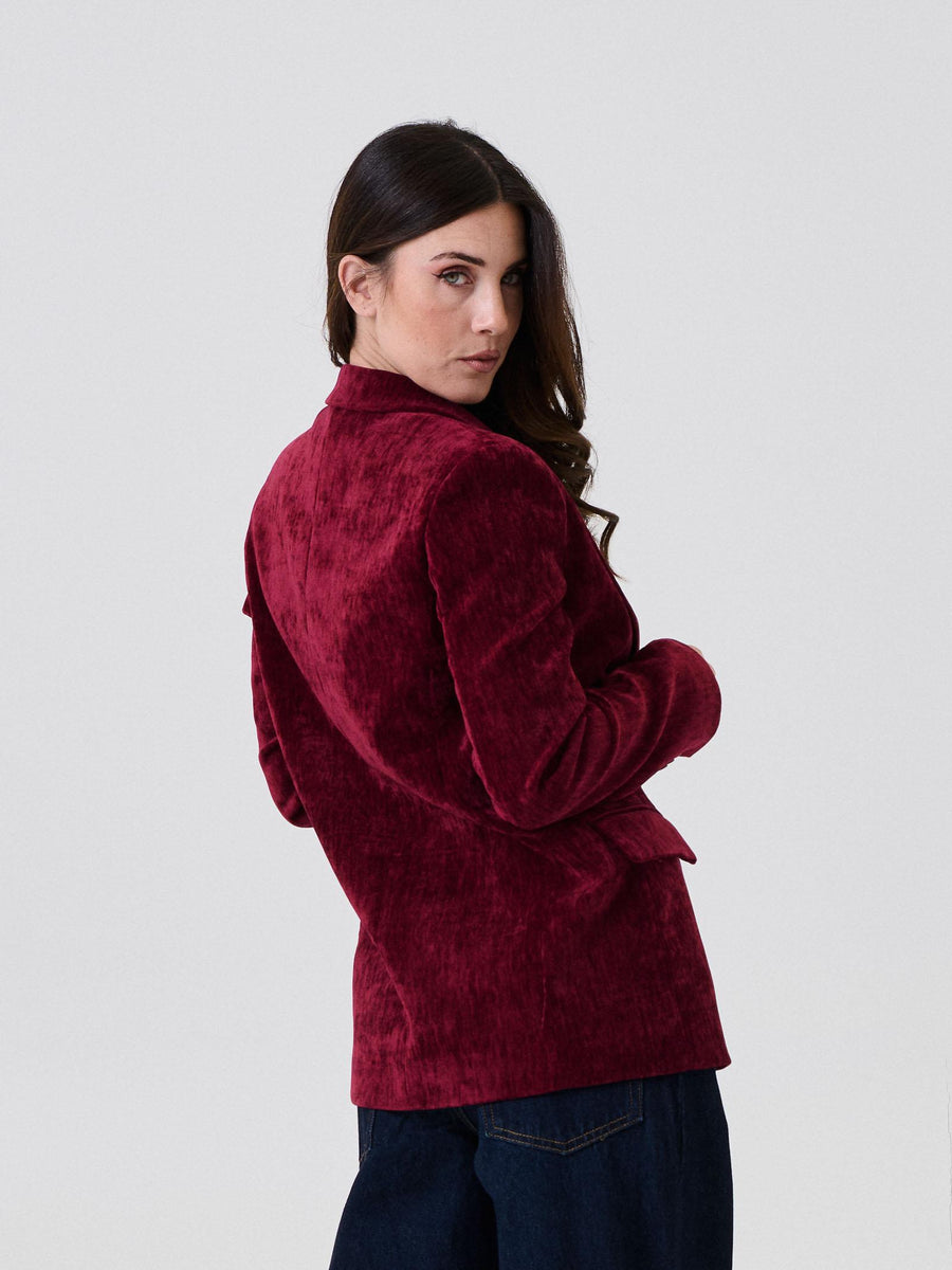 Giacca doppiopetto Vicolo bordeaux in velluto TF0478 BORD Vicolo 