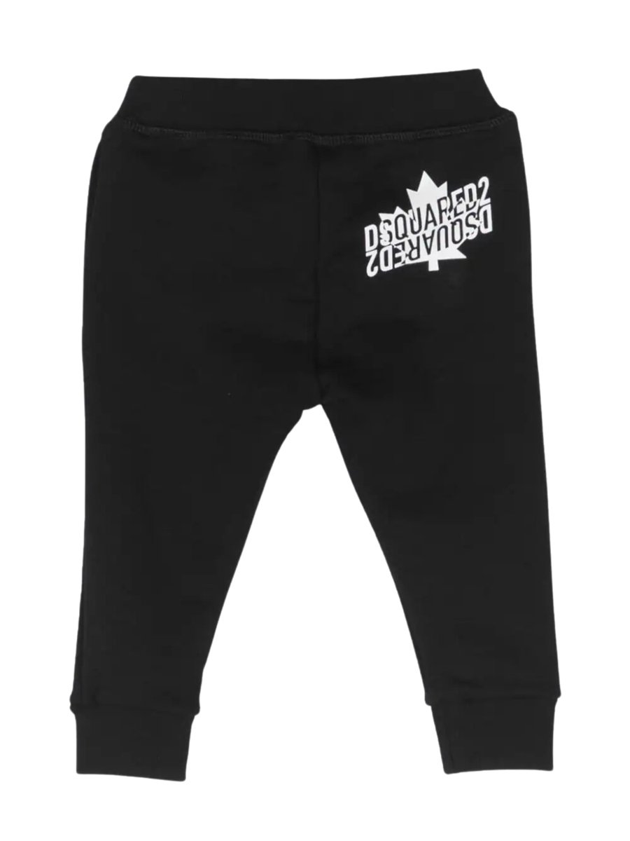 Joggers neri con stampa logo bianca DQ1801D003G DQ900 Dsquared 