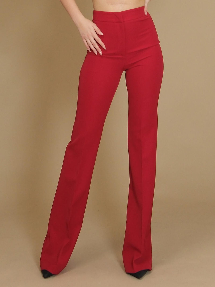 Pantalone flare Silence Limited vita alta mezza zampa bordeaux NP2003T BORDEAUX Silence Limited 