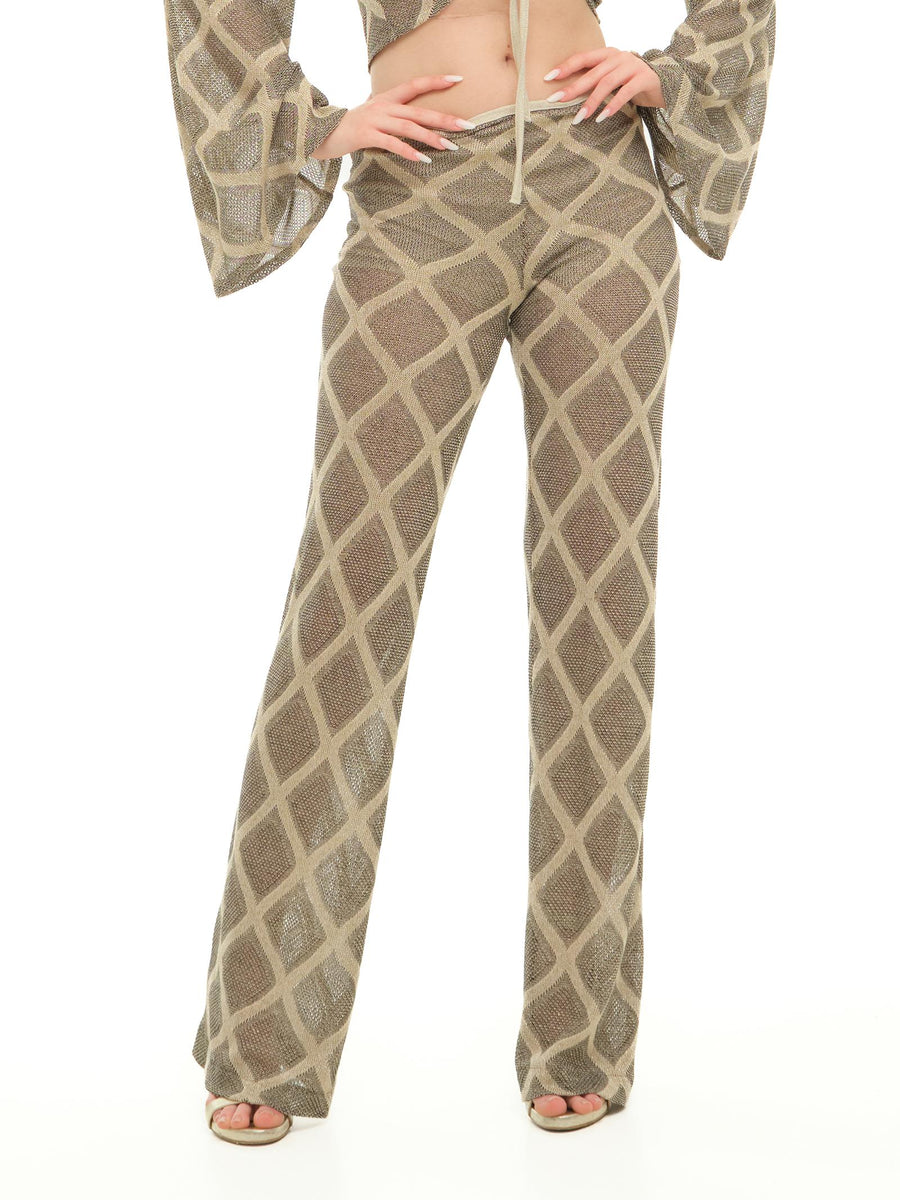 Pantaloni Haveone neri in lurex PGE-N249 NERO/ORO Haveone 