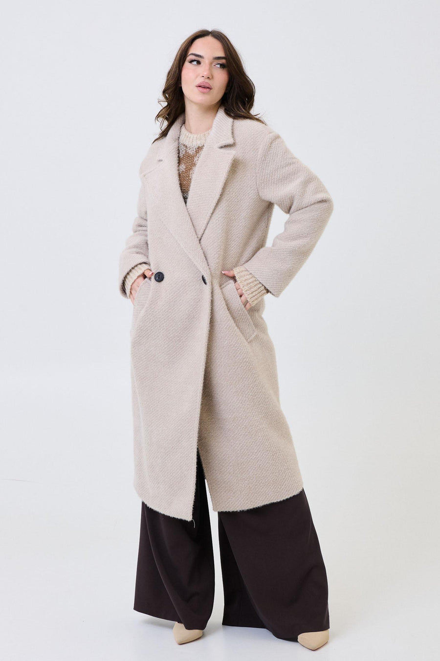 Cappotto lungo Armoire beige effetto bouclé 71358 CASHA Armoire 