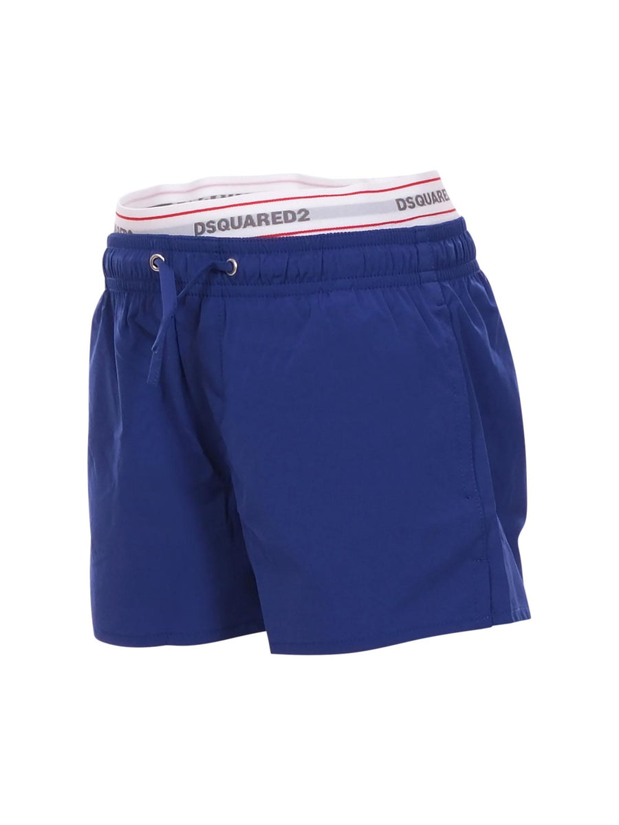 Costume Dsquared blu con boxer logato all over DQ2893 DQ870 Dsquared 