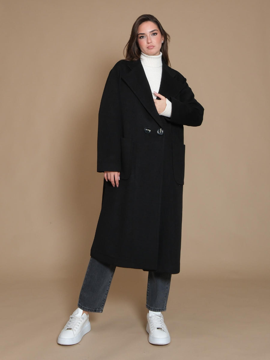 Cappotto over Armoire doppiopetto con tasconi nero CP1170 NERO Armoire 