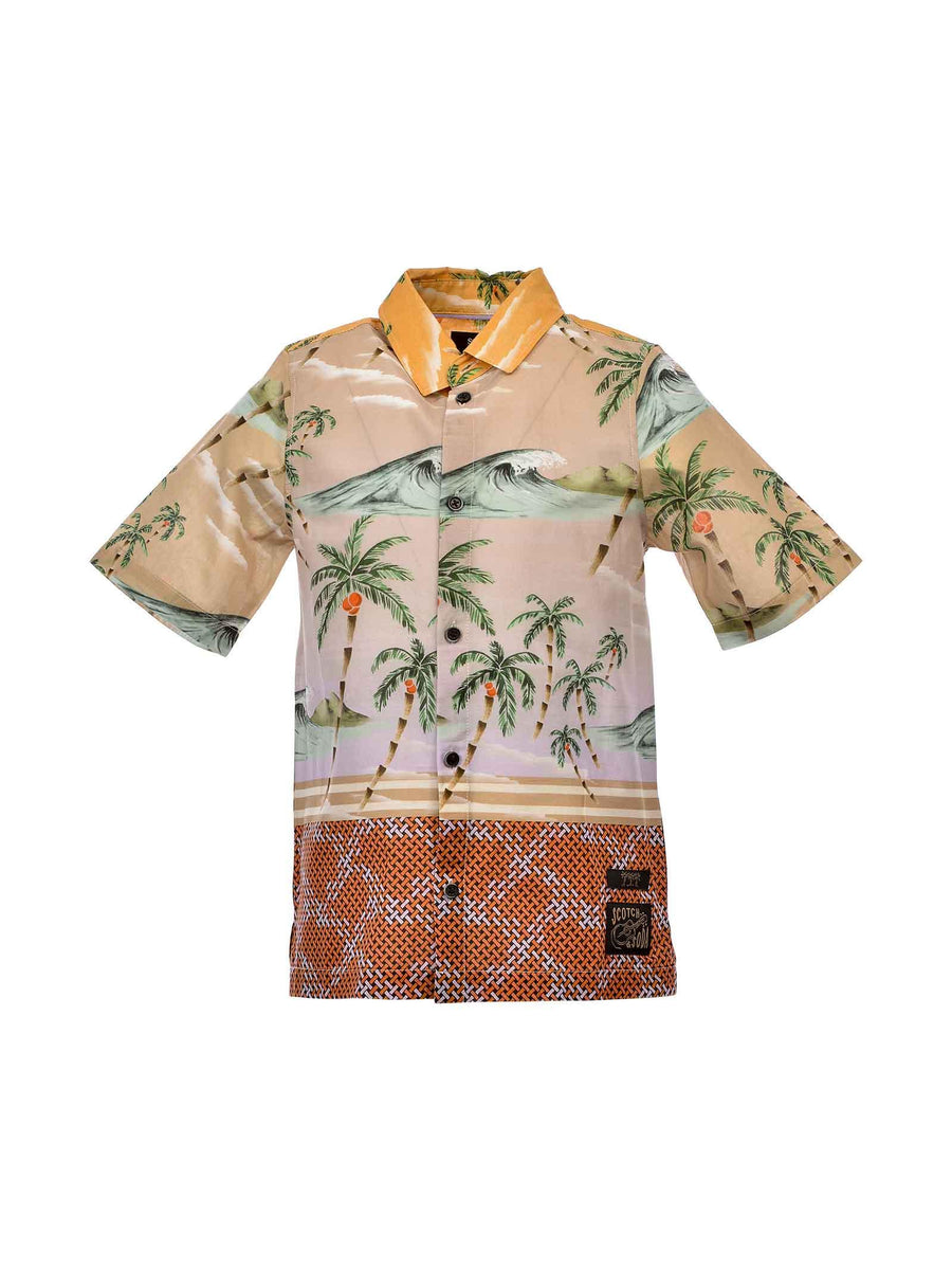 Camicia beige stampa summer 166484 0603 Scotch & Soda 