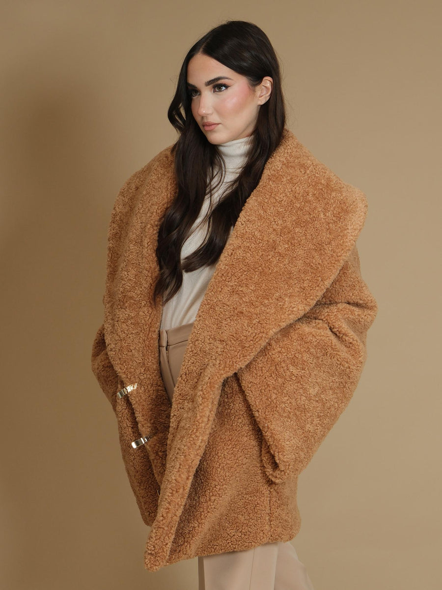 Cappotto "Puff teddy" Silence Limited cammello CP932T Puff Silence Limited 