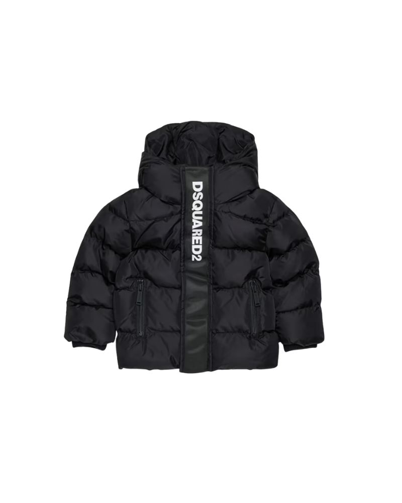 Giubbino Dsquared nero infant con logo lettering DQ3084 DQ900 Dsquared 