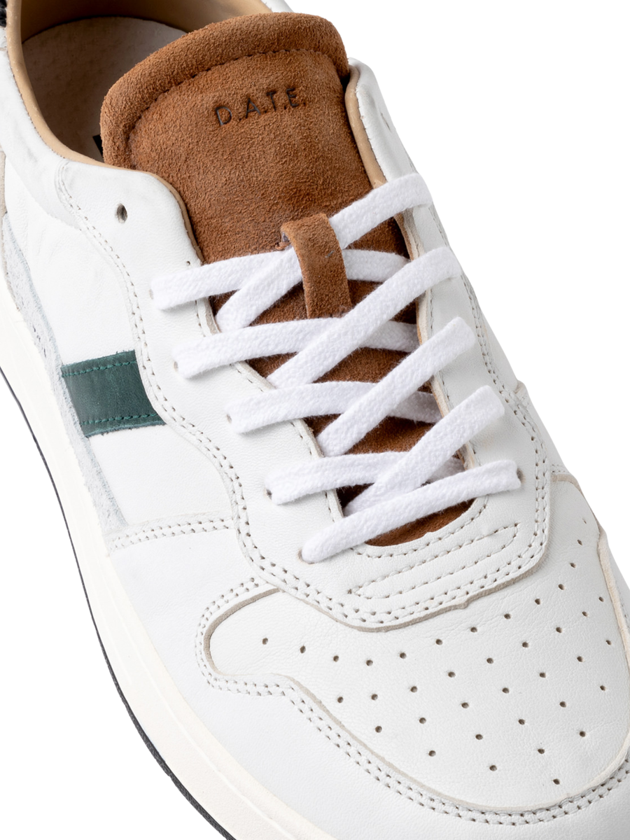 Sneakers "Court 2.0" D.a.t.e. vintage bianco e cuoio M431-C2-VN WI Date 