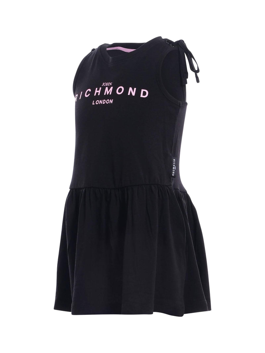 Abito John Richmond nero con logo e dettagli a fiocco RGP25008VE BLACK John Richmond 