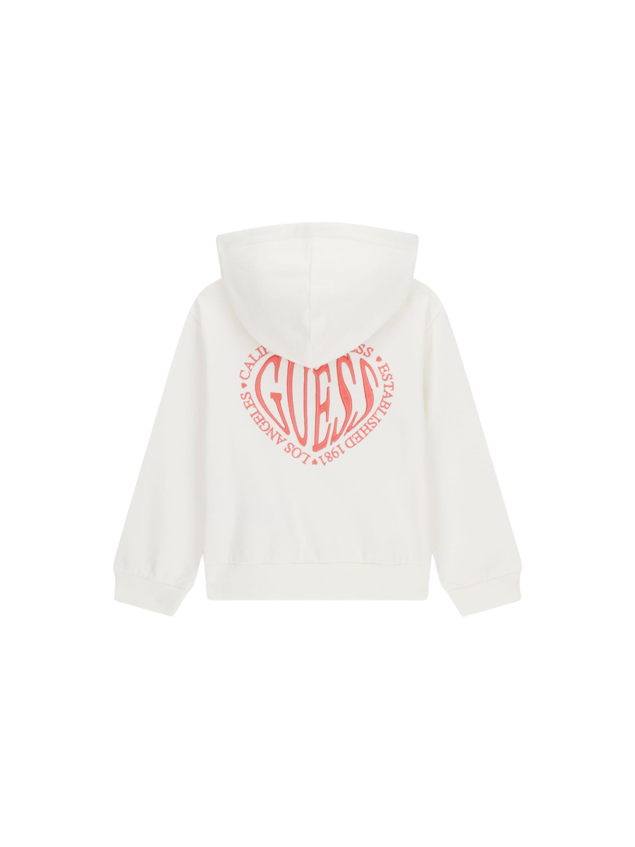 Felpa con cappuccio Guess bianca con logo rosa fluo K5YQ05KAD74 G012 Guess 