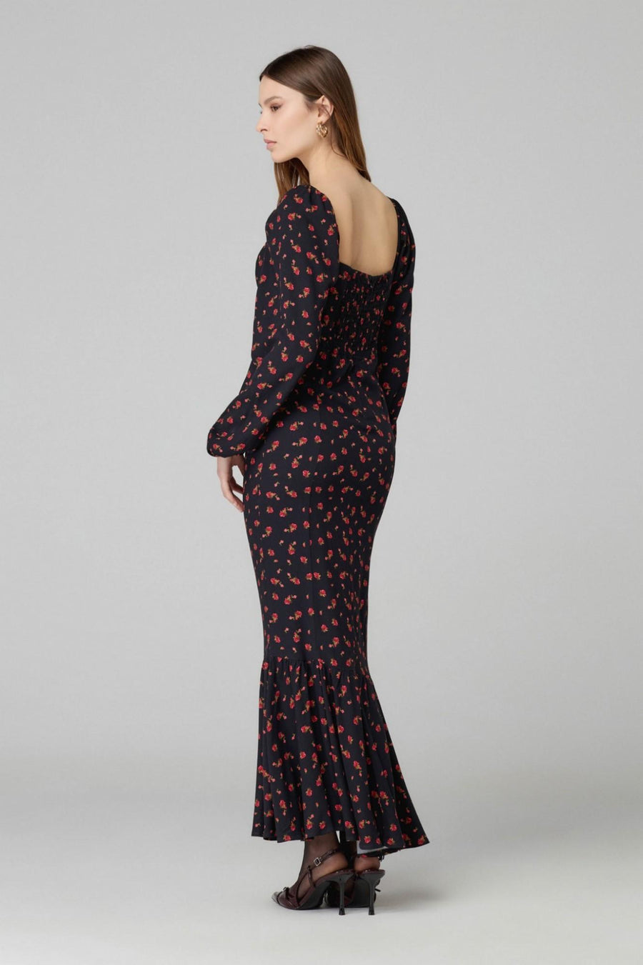 Abito lungo "Lady" Mar De Margaritas nero floreale con inserti in pizzo MMABW01295 NE105 Mar De Margaritas 