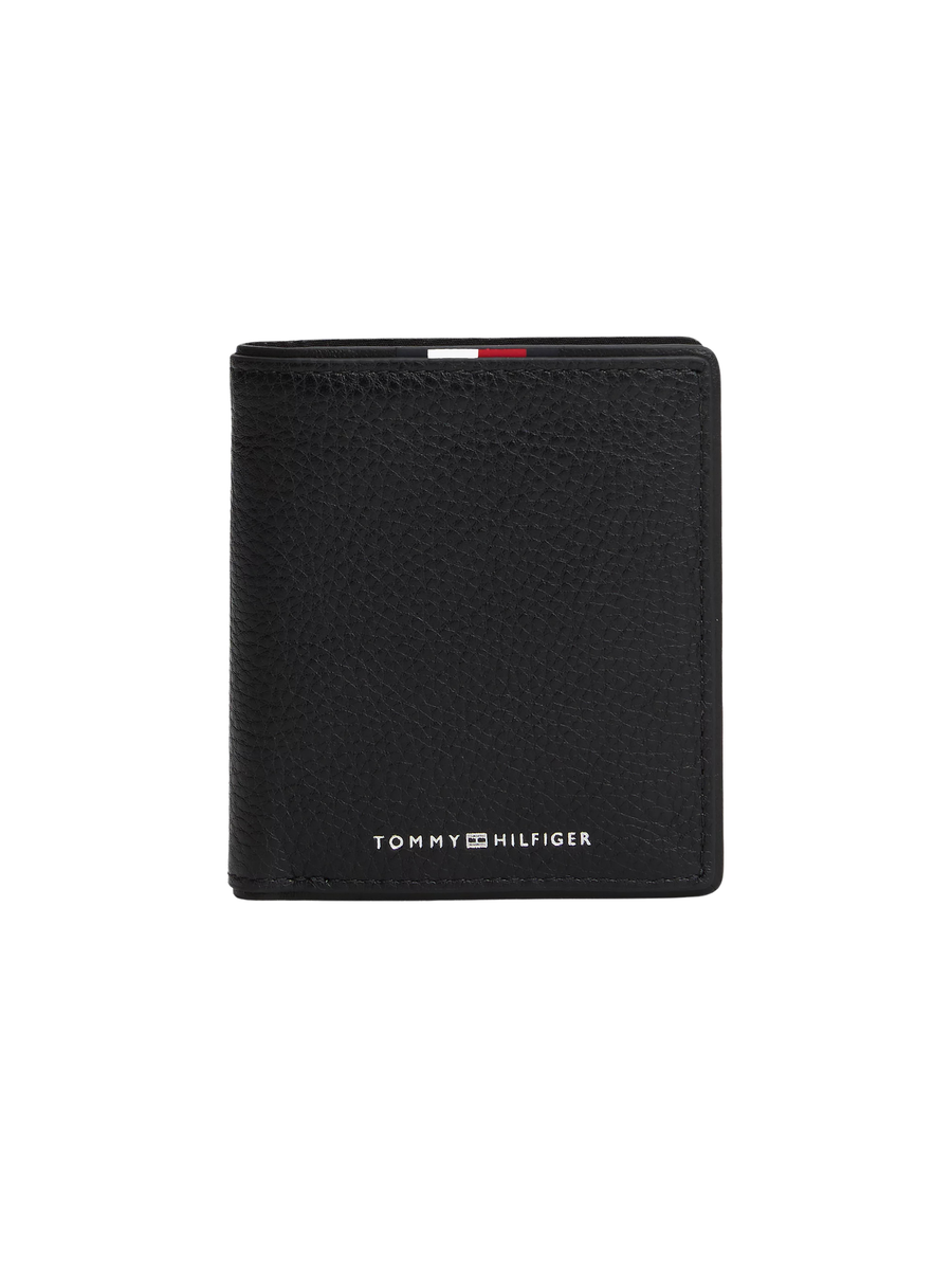 Portafogli trifold Corporate Tommy Hilfiger nero in pelle AM0AM13742 BDS Tommy Hilfiger 