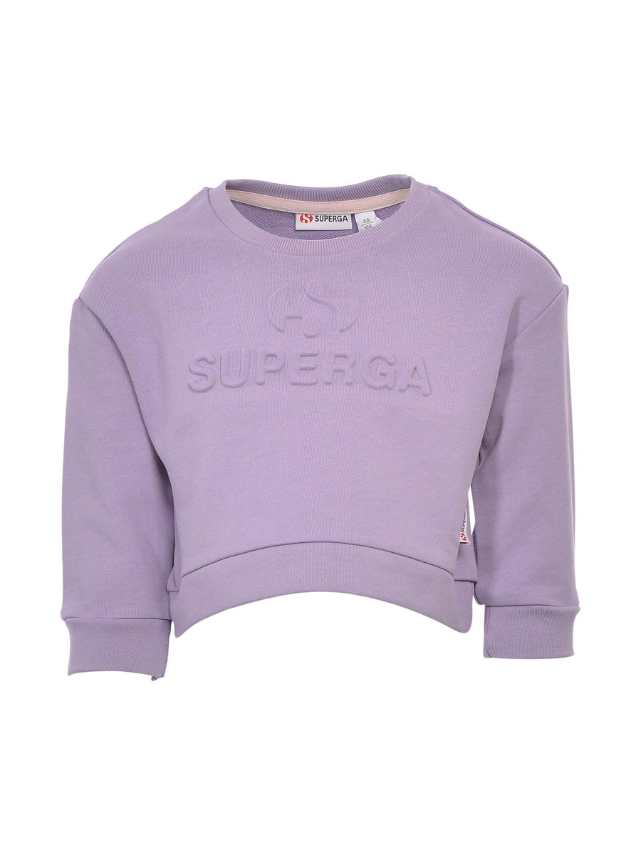 Felpa lilla crop con logo in rilievo 462FLW4180 3423 Superga 