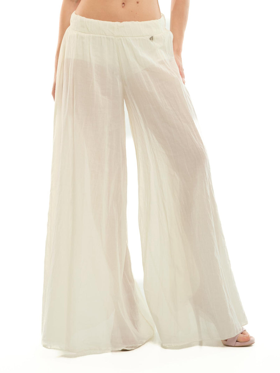 Pantalone larghi Dixie burro a vita media P067W248 BURRO Dixie 
