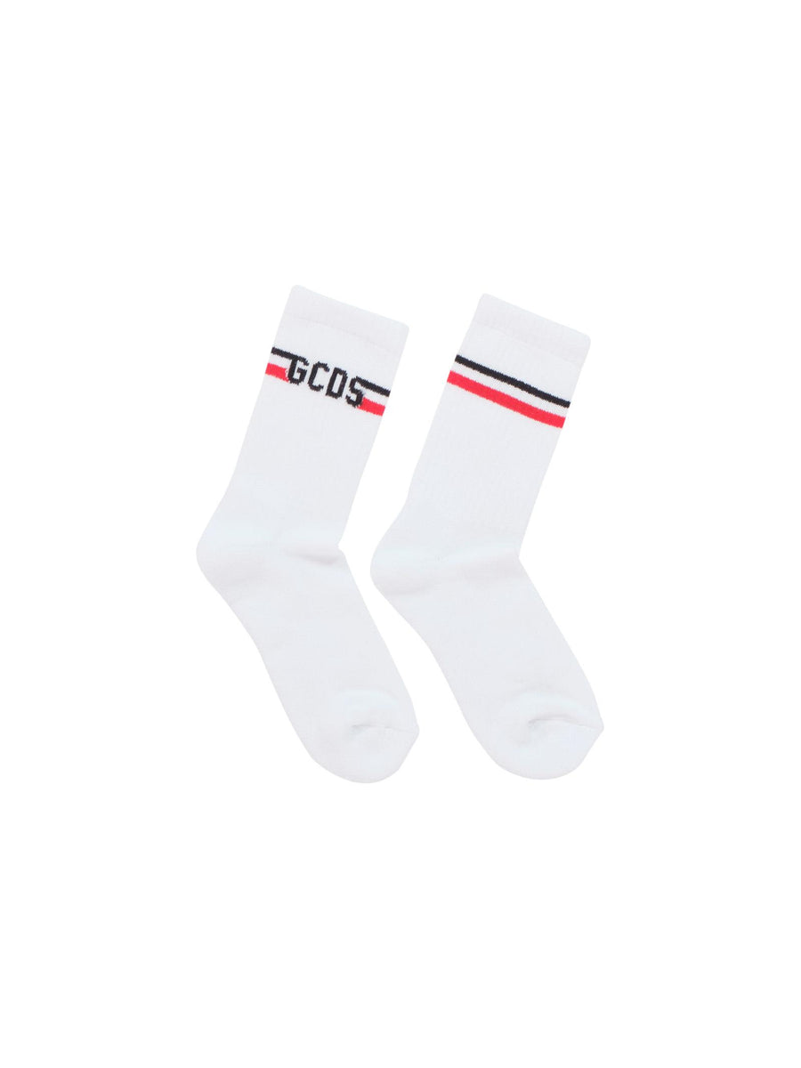 Calzini Gcds neri con logo e banda rossa e bianca 3802BA8 10 GCDS 
