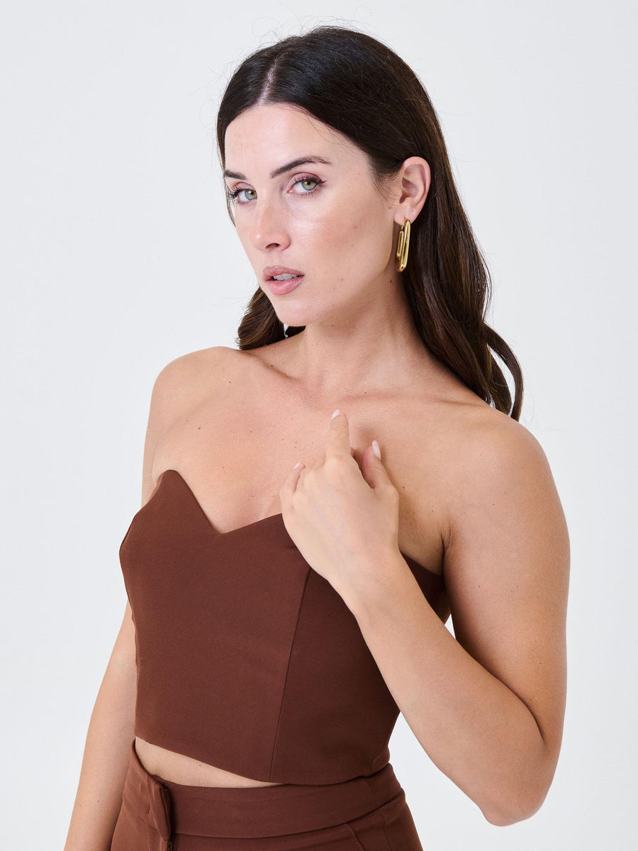 Top a cuore Silence Limited marrone NP1019GOLD BROWN Silence Limited 