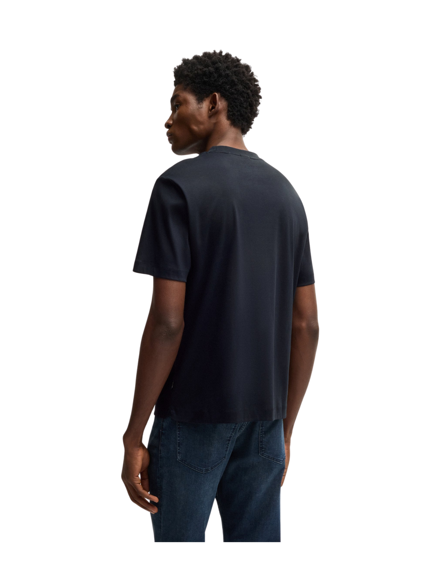 T-Shirt Boss blu scuro con monogramma double B 50520298 404 Boss 