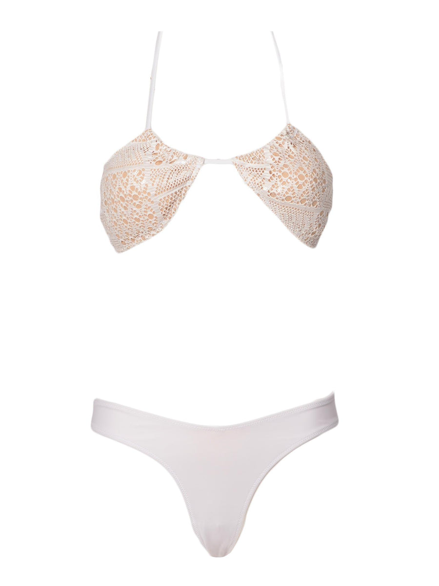 Bikini a fascia bianco Shiny lace FGBW1758 UNI 4giveness 