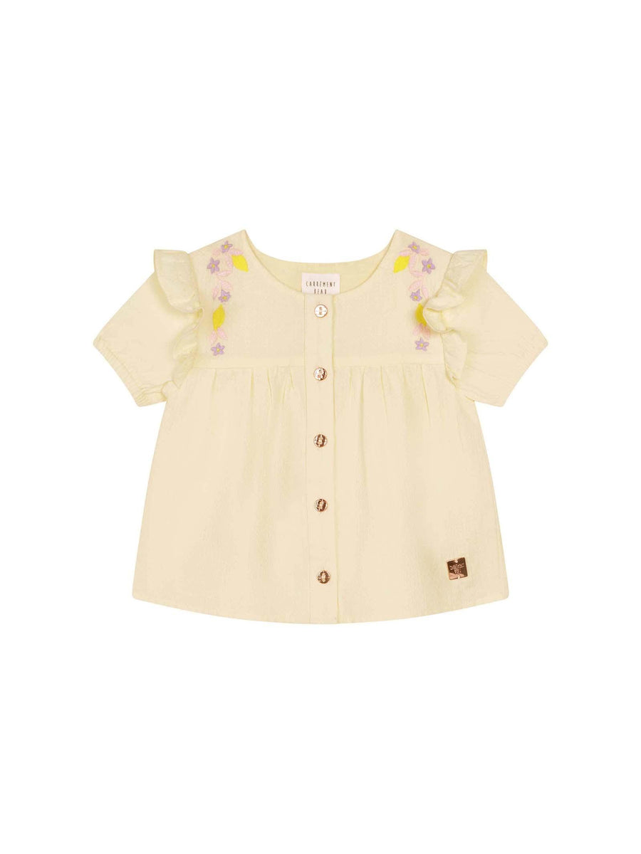 Camicia gialla in piquet con ricamo Y05225 GIALLO Carrement Beau 
