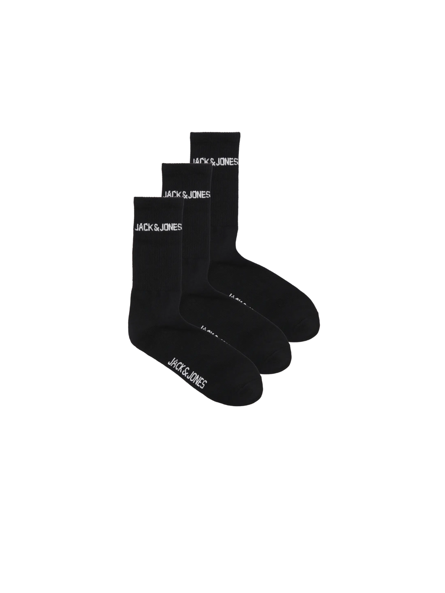 Calzini Jack & Jones nero con logo lettering 12260083 BLACK Jack & Jones 