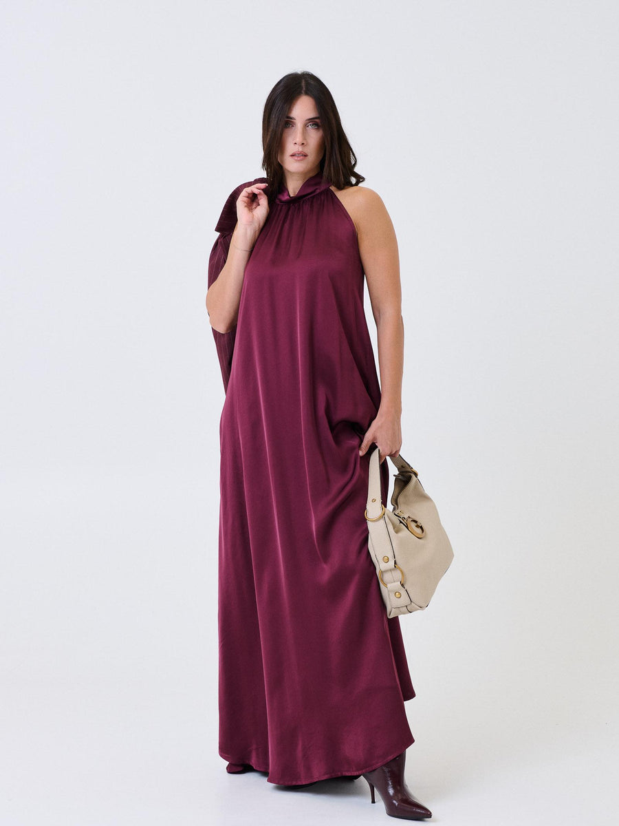 Abito lungo Armoire vinaccio a giro maniche e collo alto C394A22R VINBRULE Armoire 