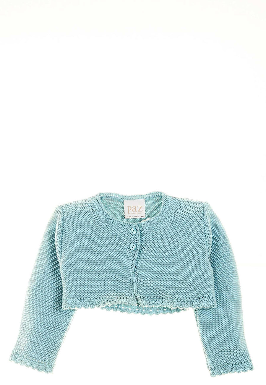 Cardigan in filo verde acqua 00132540 10 Paz Rodriguez 