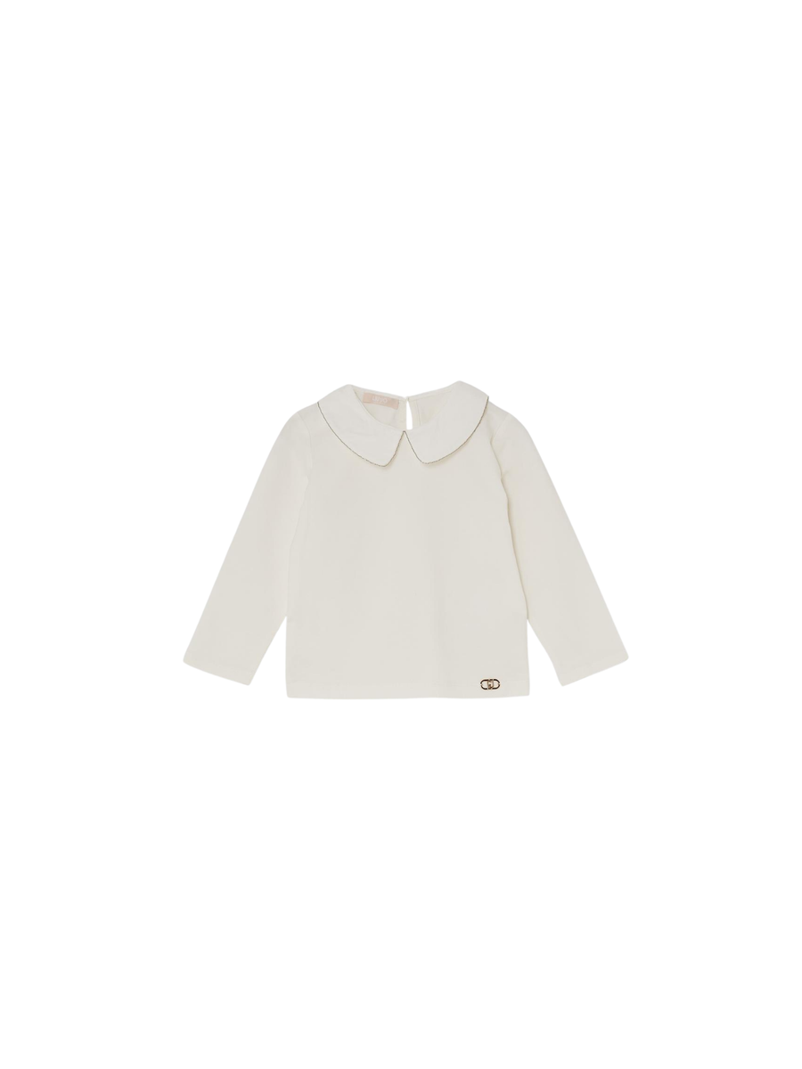 T-Shirt a maniche lunghe Liu Jo bianca con colletto KF5075 10602 Liu Jo 