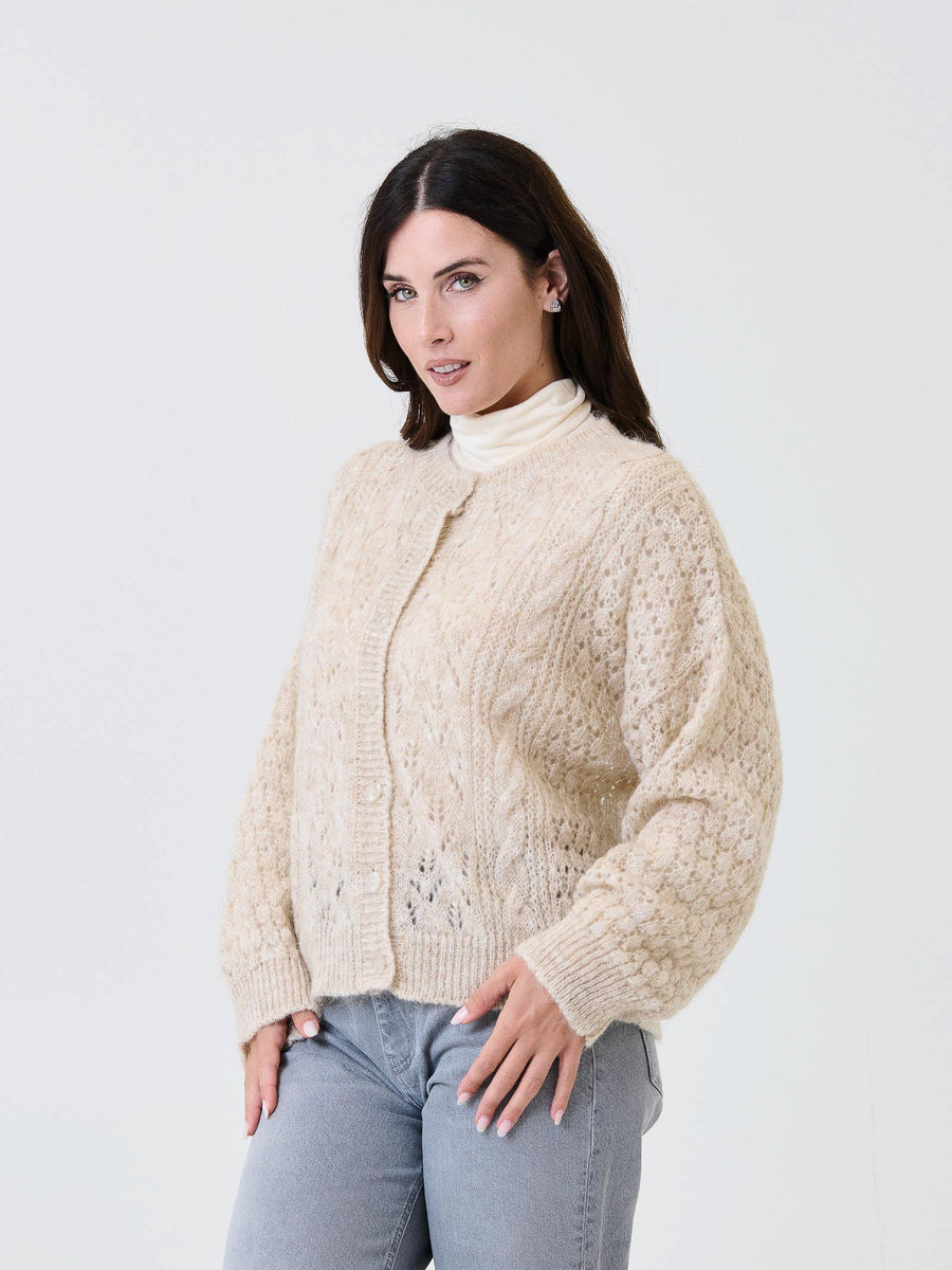 Cardigan traforato Kontatto beige 3M0912C BEIGE kontatto 