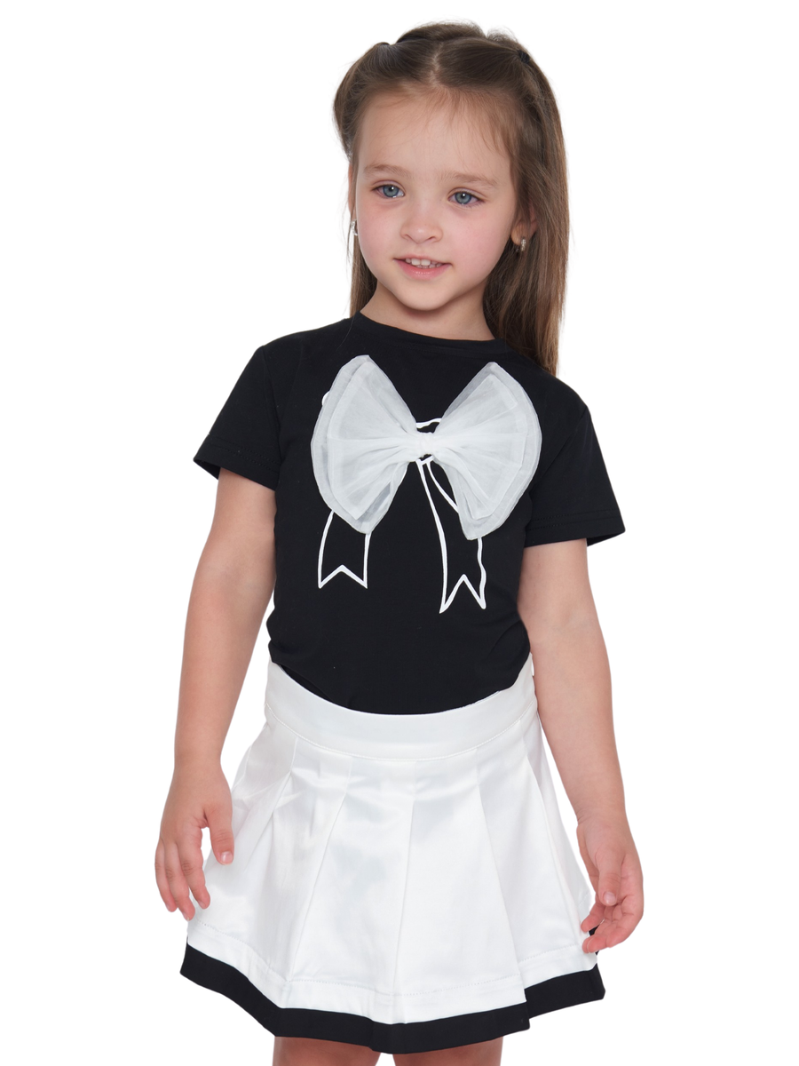 T-Shirt Tobetoo nera con fiocco 310TTBS25 NERO Tobetoo 