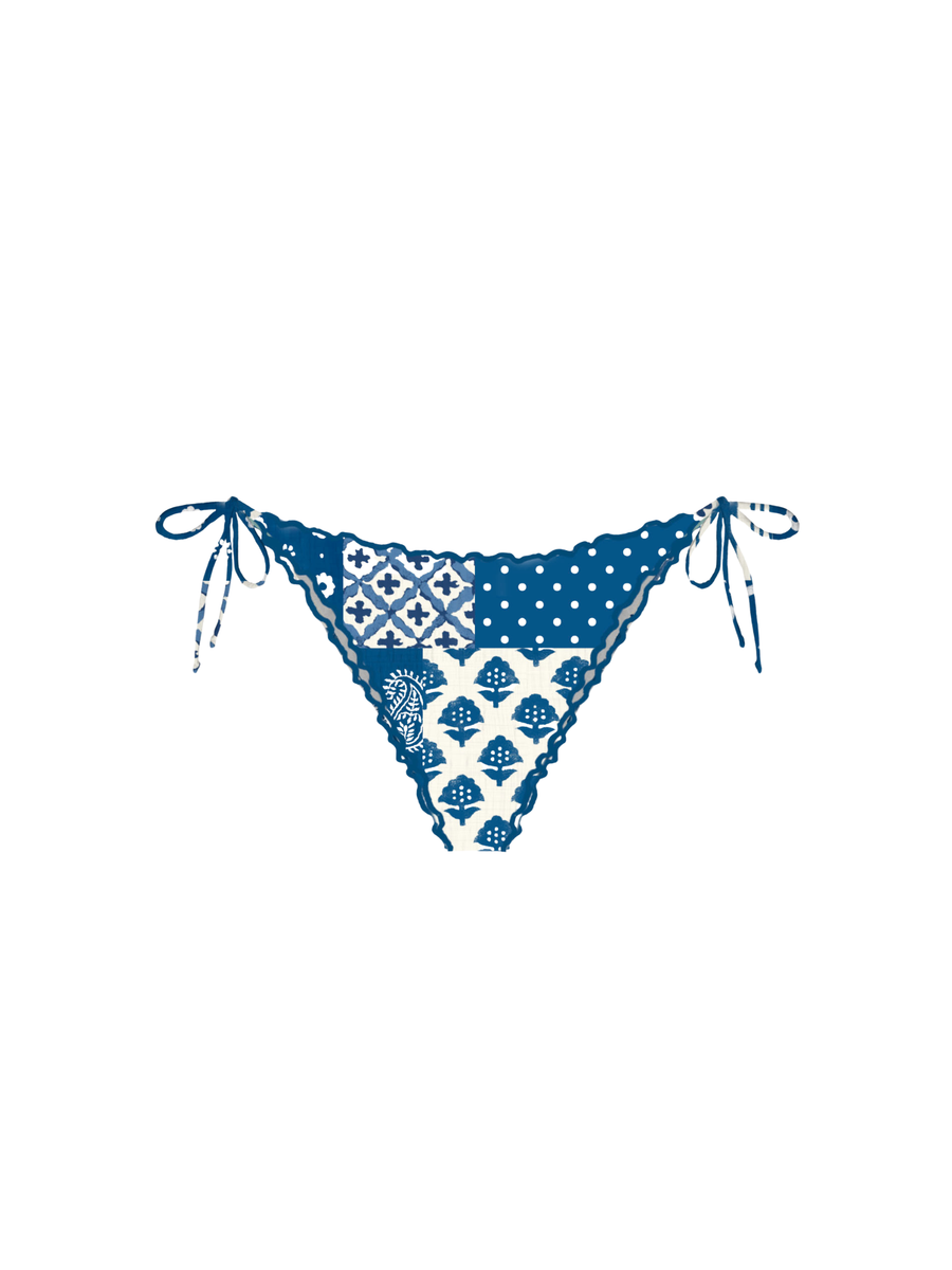 Slip bikini Saint Barth blu a bandana con lacci laterali MIA001 00071H MC2 SAINT BARTH 
