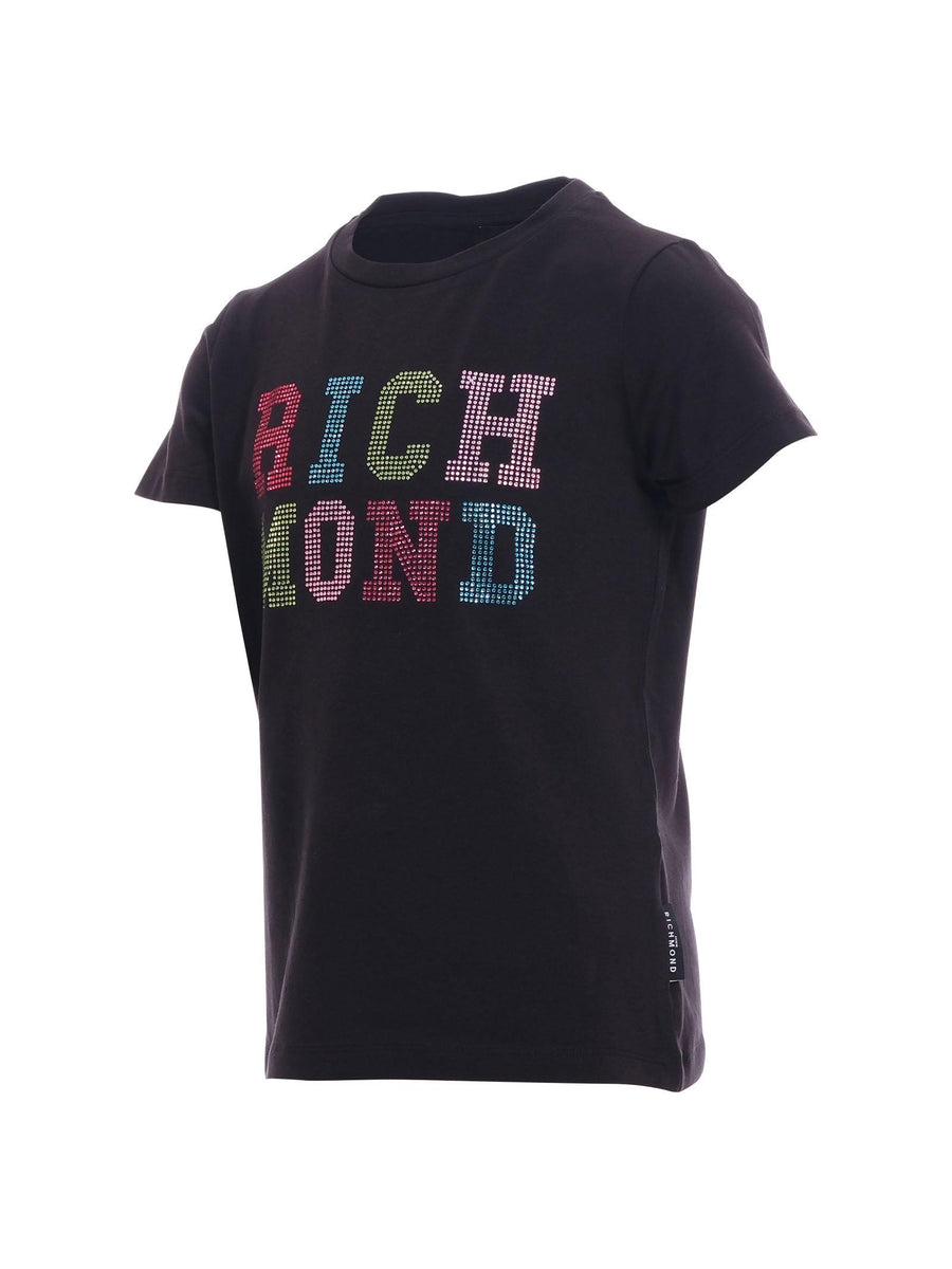 T-Shirt John Richmond nera con logo in strass RGP25205TS BLACK John Richmond 