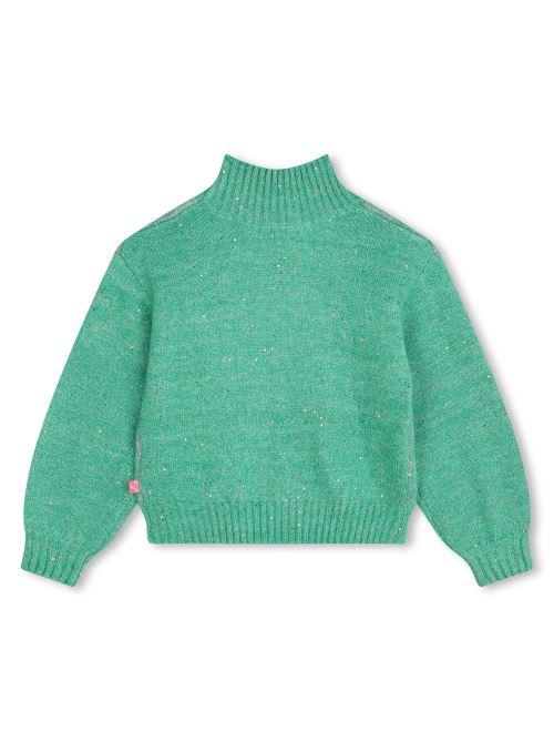 Maglione scritta a contrasto U20459 689 Billie Blush 