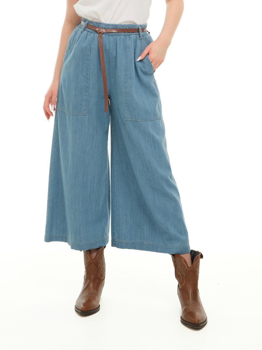 Pantaloni culotte Please effetto denim P21WZS7C52 DNM Please 