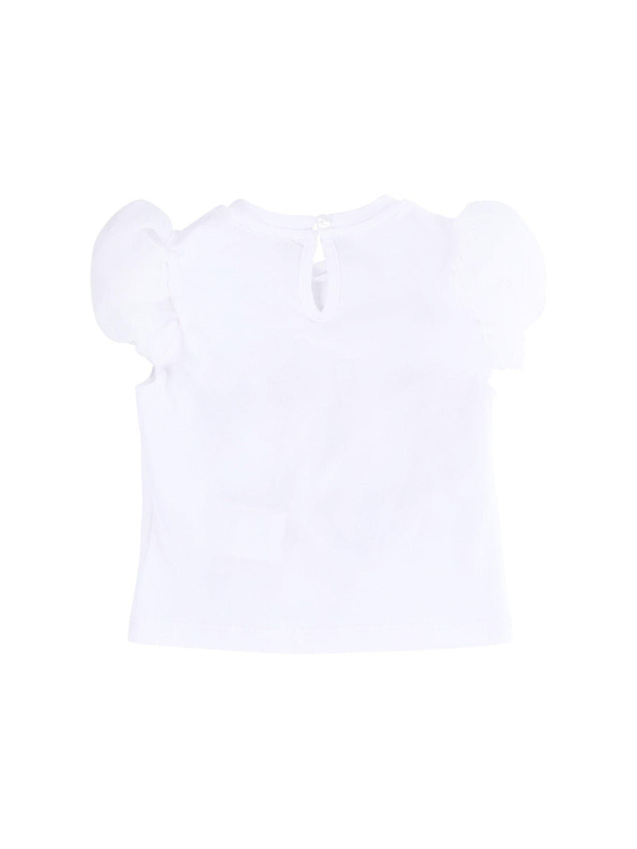 T-Shirt Miss Grant bianca con maniche a sbuffo MG1307 SETA Miss Grant 