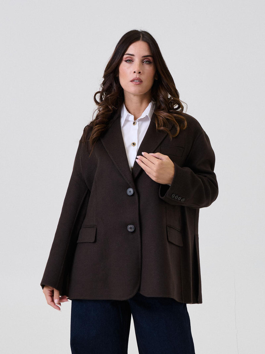 Cappotto Vicolo moro effetto bouclé TF005 FU69 Vicolo 