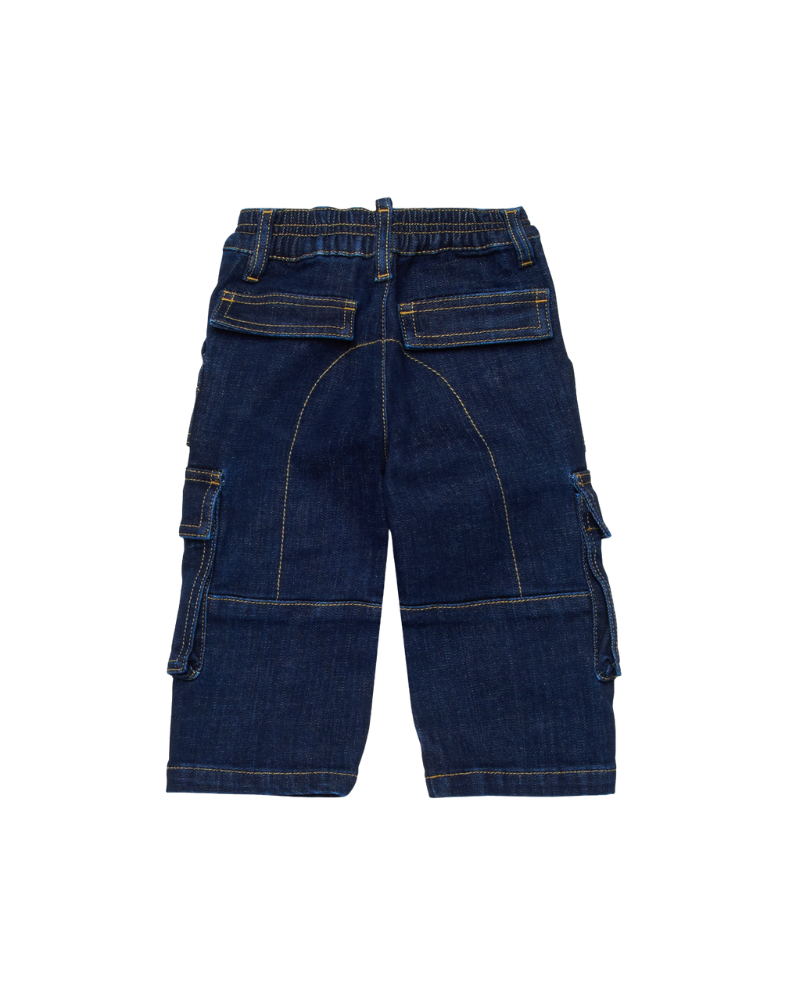 Jeans cargo Dsquared blu con ricamo ICON DQ3149 DQ01 Dsquared 