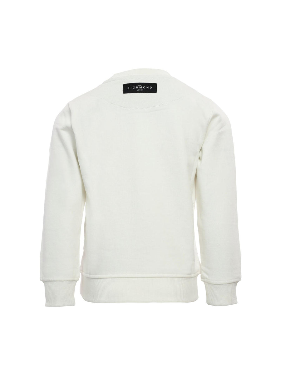 Felpa bianca con scritta gotica RBA23114FE CLOUD John Richmond 