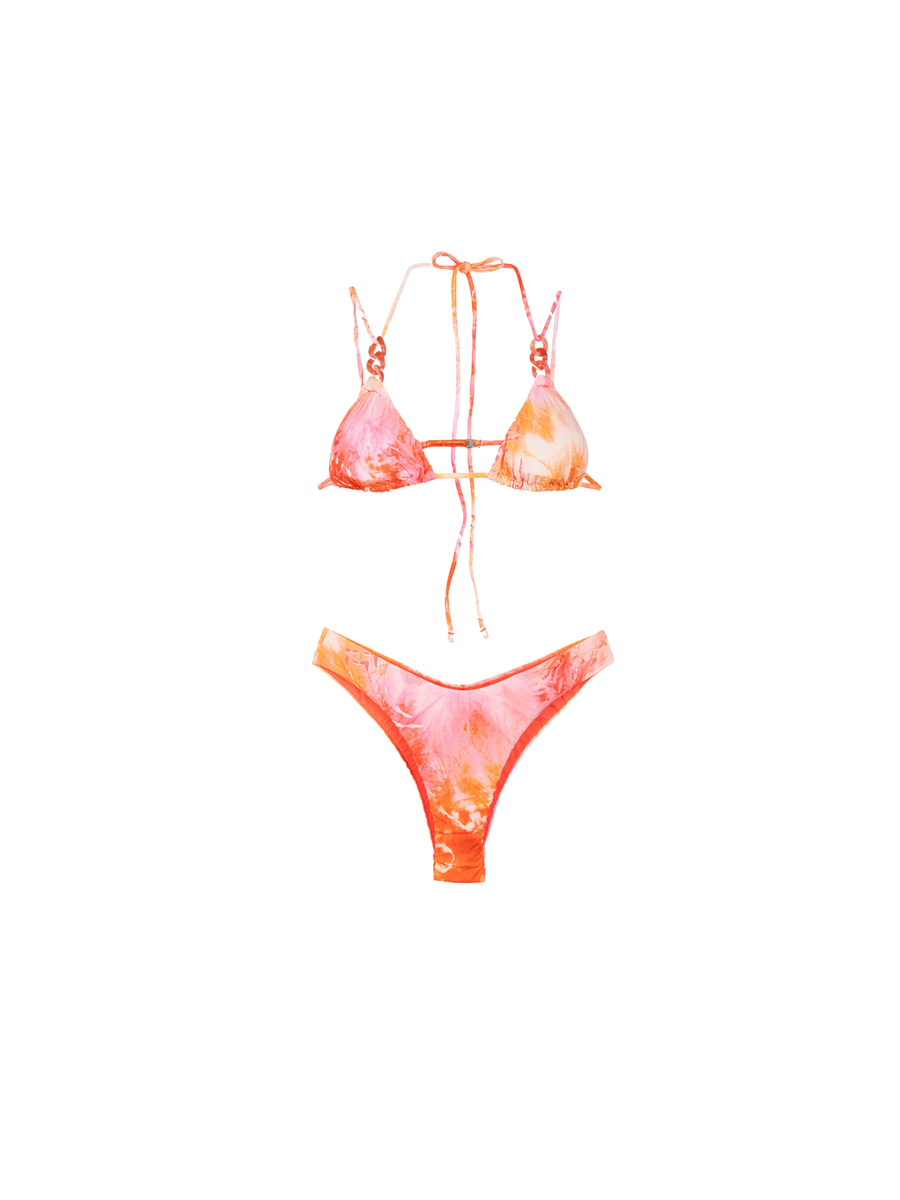 Bikini a triangolo Me Fui arancione con accessori su spalline 0730 X32 Me Fui 