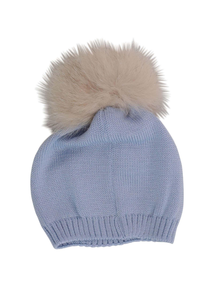Cappello azzurro polvere con pompon IF5271 4PNAT Marlù 