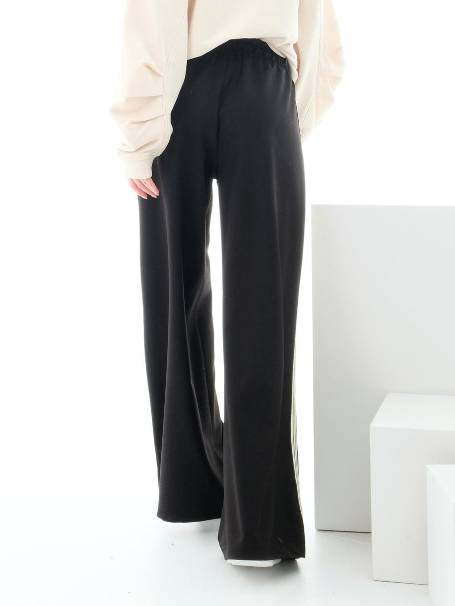 Pantalone a gamba larga Vicolo nero con bande laterali a contrasto TD1101 NERO Vicolo 