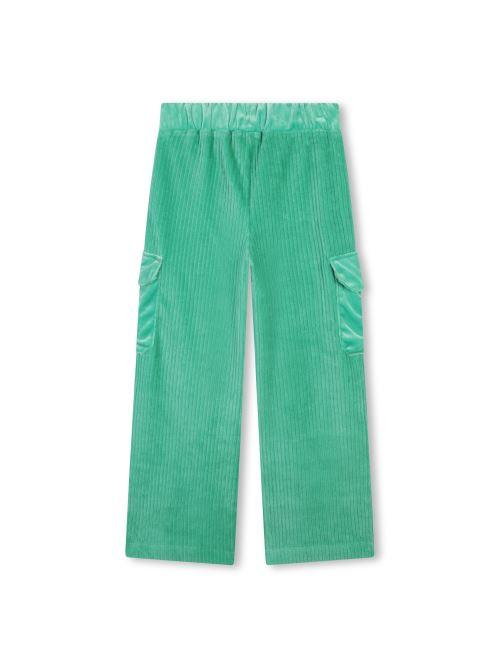 Panta-palazzo a costine in velluto verde U20448 689 Billie Blush 