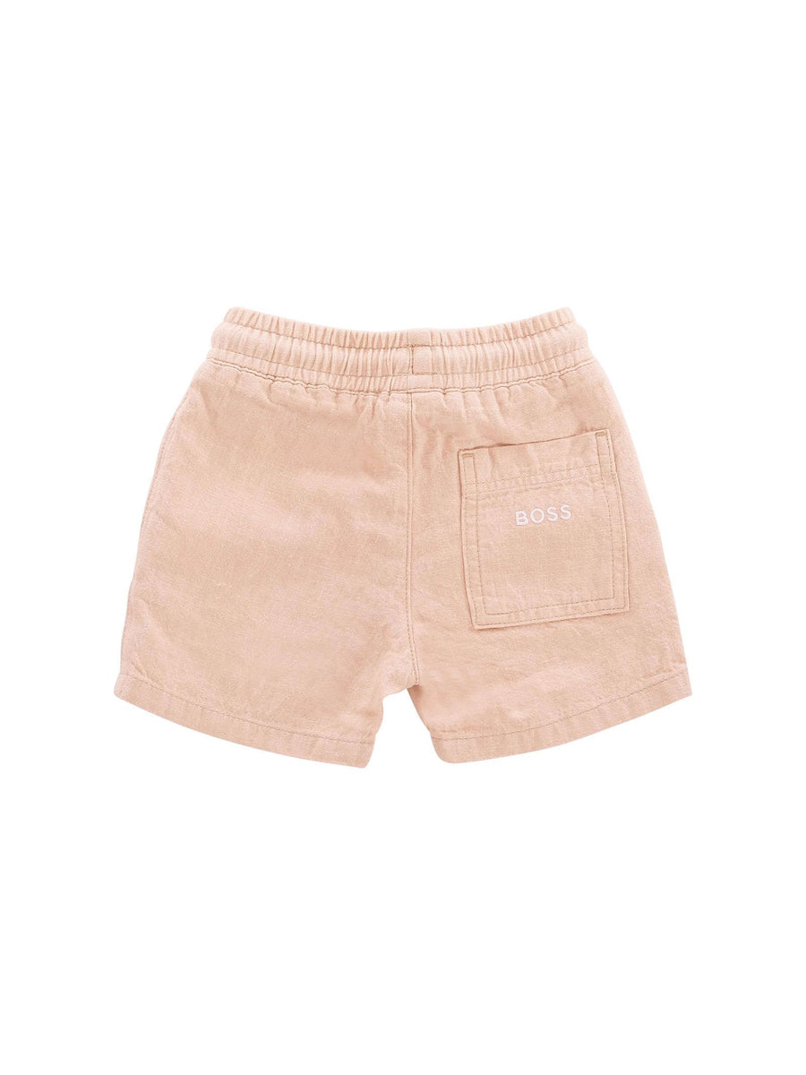 Shorts in lino Boss beige con logo posteriore ricamato J52082 249 Boss 
