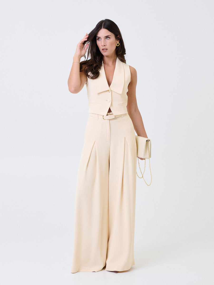 Gilet Imperial beige gesso con bottoni e tasche LC97KHX GESSO Imperial 