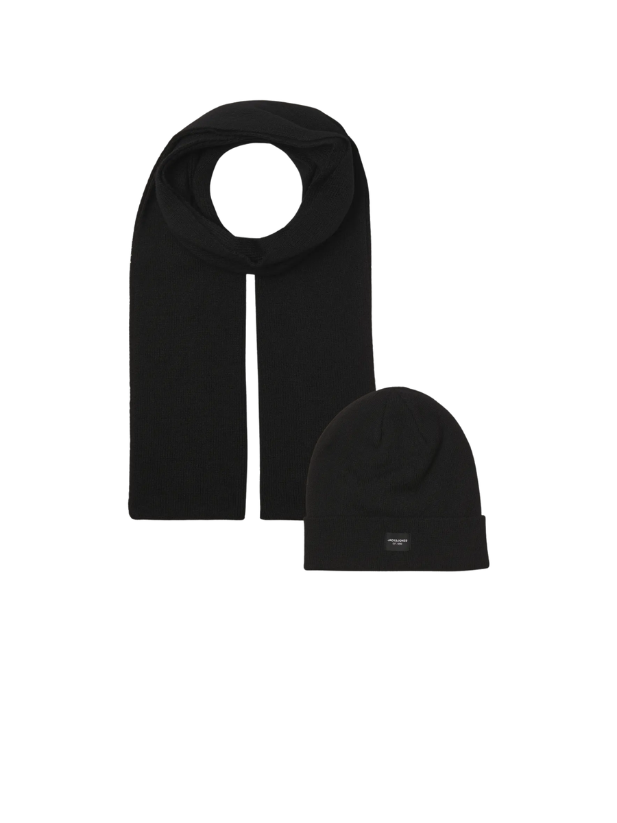 Set sciarpa e cappello Jack & Jones nero 12102728 Black Jack & Jones 