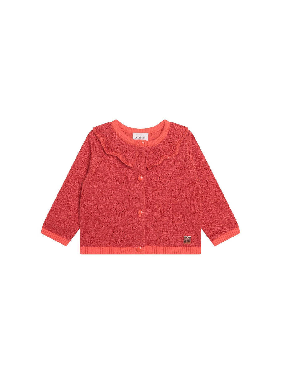 Cardigan pesca con ricamo cuori Y05219 PESCA Carrement Beau 