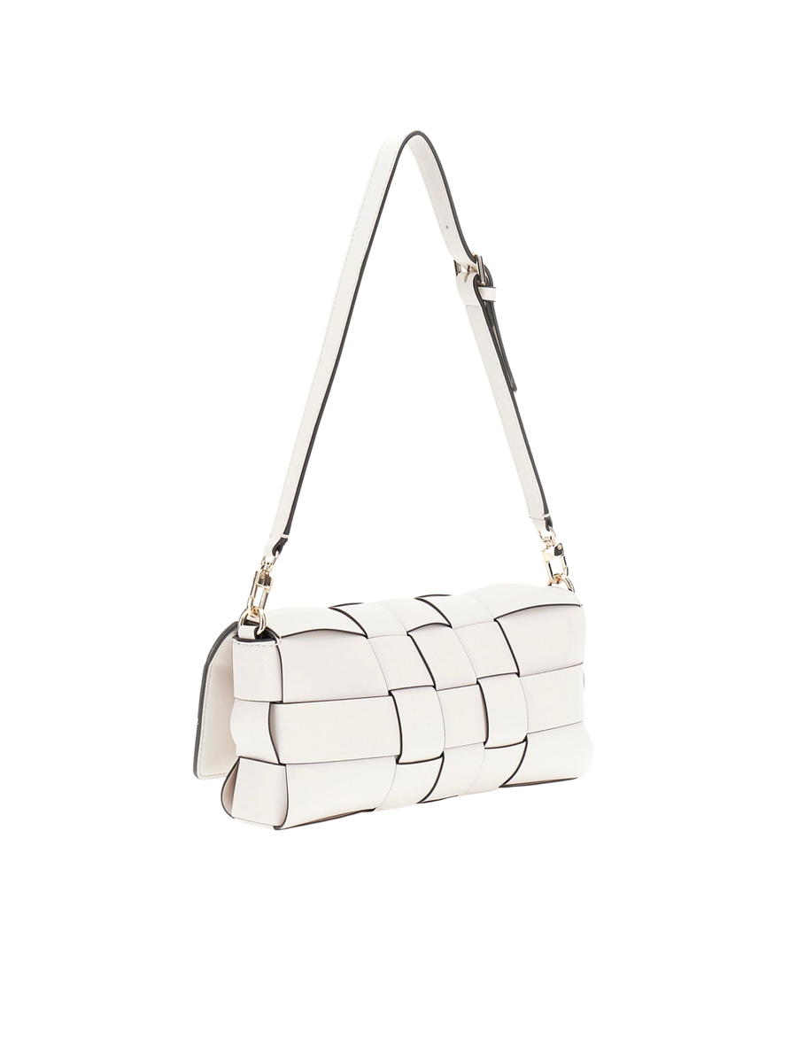 Borsa a spalla Guess bianca intrecciata HWWG9661190 OFF Guess 