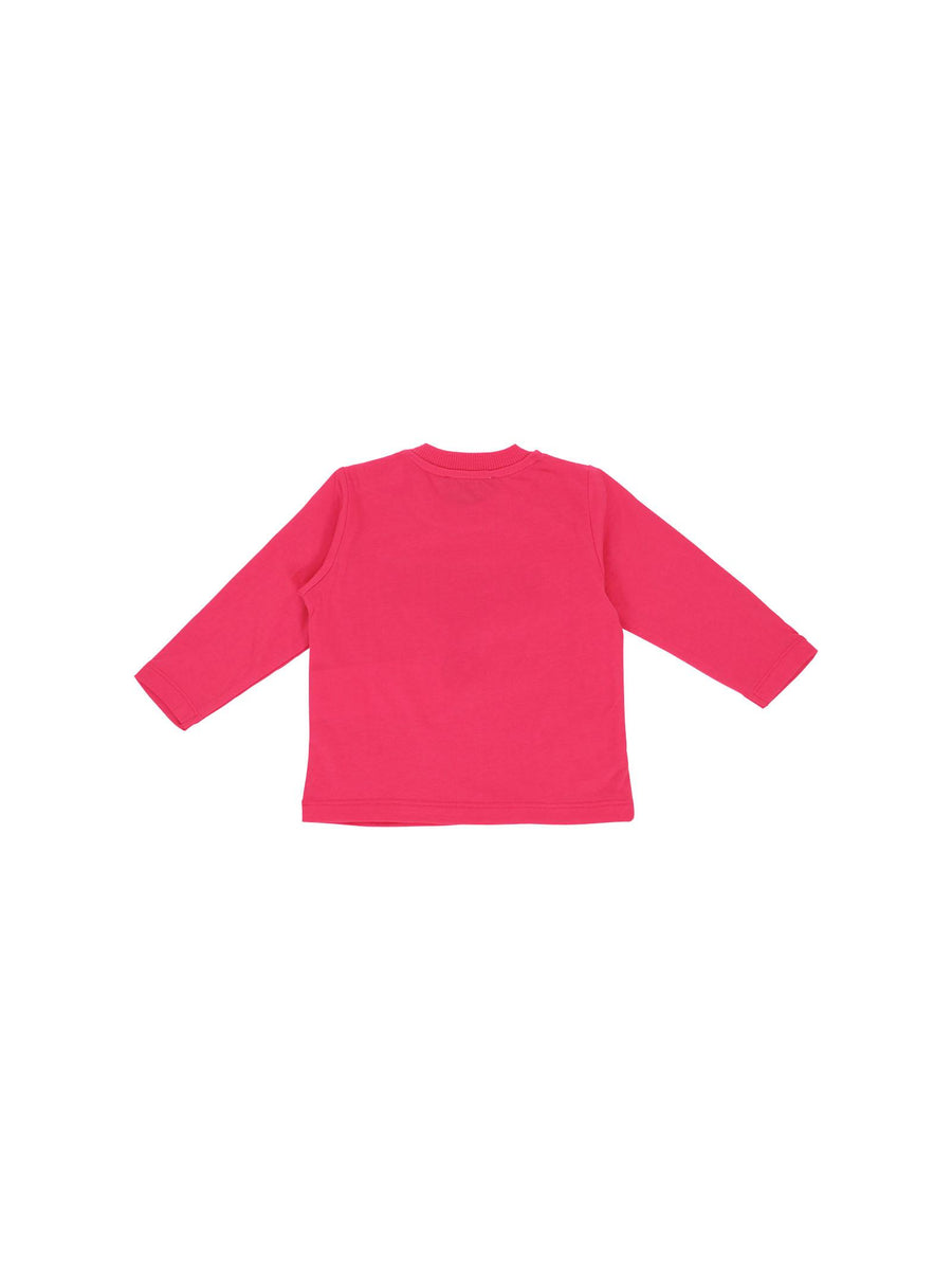 T-Shirt a maniche lunghe Moschino fucsia con logo e teddy bear MZO00R 50541 Moschino 