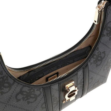 Borsa a spalla Guess nera con monogram all over HWSO7838180 CLO Guess 