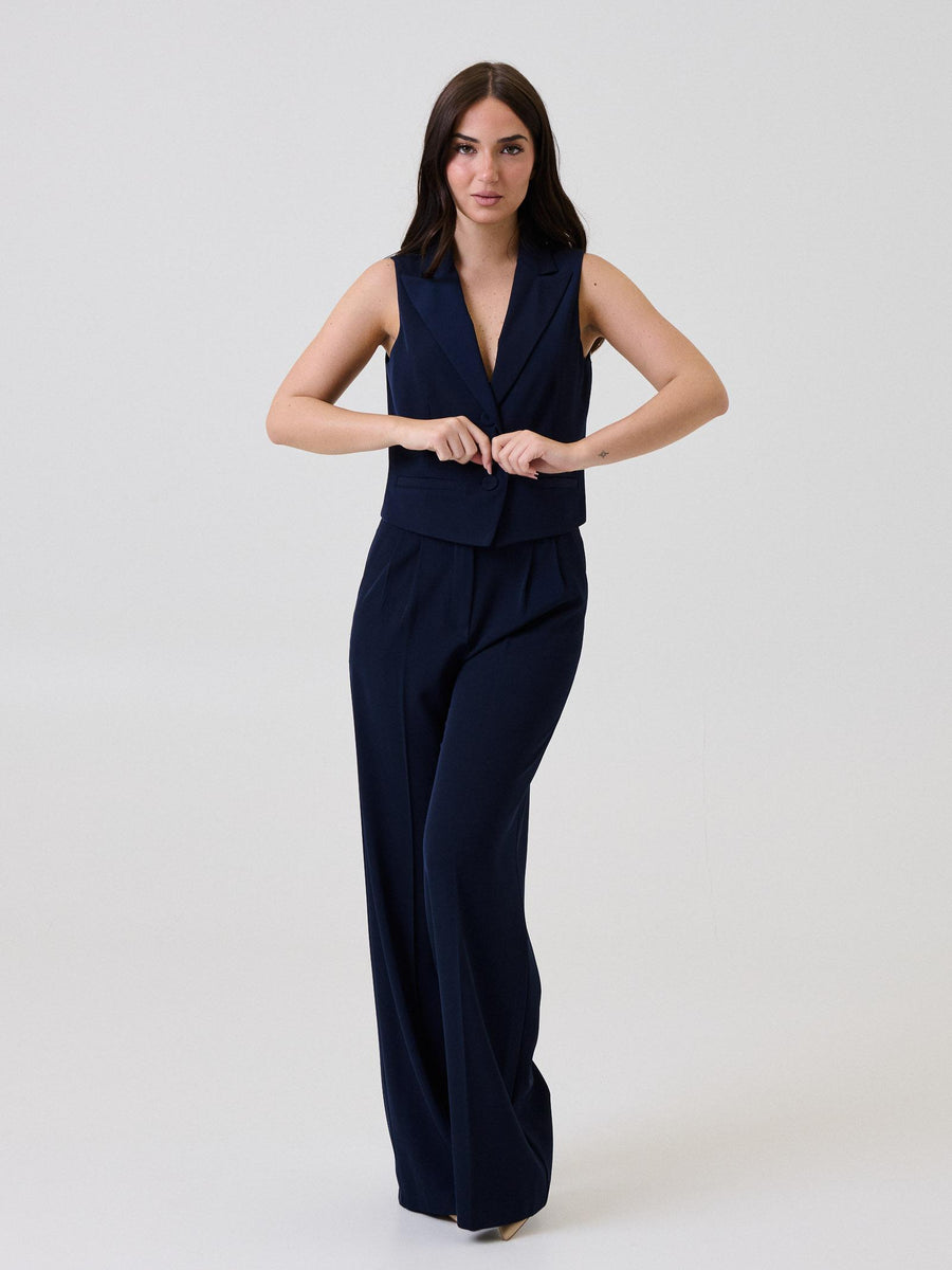 Pantalone ampio Armoire blu con pinces 25694 BLU Armoire 